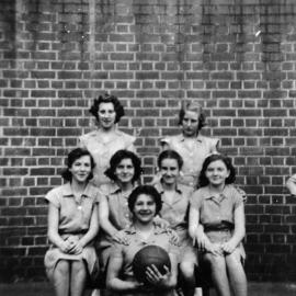 Girls in netball team, Woolloomooloo Playground, 1950s