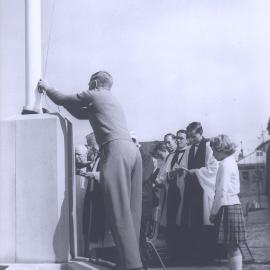 Raising of flag, Camperdown Memorial Rest Park, Australia Street Newtown, 1961