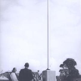 Clergy near the flagpole, Camperdown Memorial Rest Park Newtown, 1961