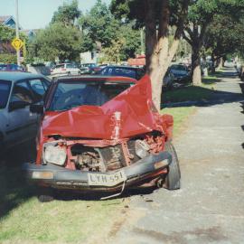 Smashed car at Rothschild Ave Rosebery.