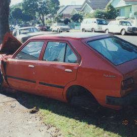 Smashed car at Rothschild Ave Rosebery.