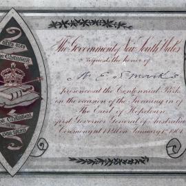 Invitation - Swearing-in of Earl Hopetoun as Governor General, Centennial Park Sydney, 1901