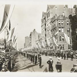 Parade for Victory Day celebrations, Macquarie Street Sydney, 1919