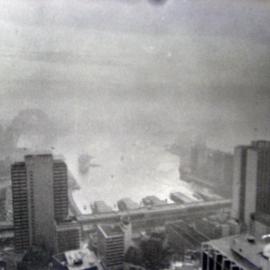 Pollution over Sydney Harbour and Circular Quay, 1980s