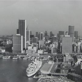 Circular Quay with passenger liner SS ORCADES at Overseas Terminal.