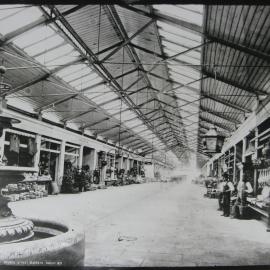 Interior of City Markets building, George Street Sydney, 1871