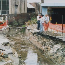 Work on stormwater channel in Cope St Waterloo.