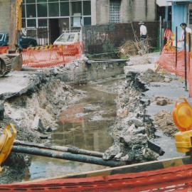 Work on stormwater channel in Cope St Waterloo.