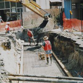 Work on stormwater channel in Cope St Waterloo.