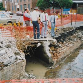 Work on stormwater channel in Cope St Waterloo.