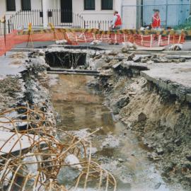 Work on stormwater channel in Cope St Waterloo.