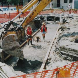 Work on stormwater channel in Cope St Waterloo.