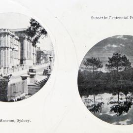 Postcard - Australian Museum and Centennial Park in Sydney, 1909