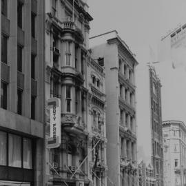 Streetscape with New South Wales Sports Club, corner Hunter Street and Hamilton Lane Sydney, 1989