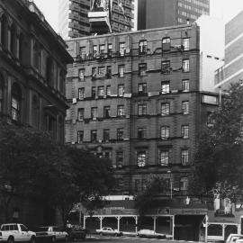 Streetscape with Wintergarden Plaza development, Gresham Street Sydney, 1989