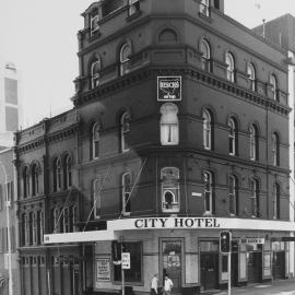 City Hotel on corner of King and Kent Streets Sydney, 1989