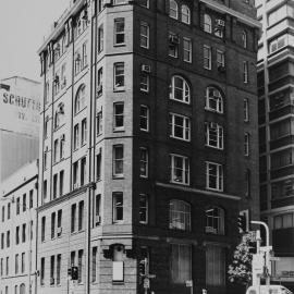 Streetscape with Andrews House, corner King and Kent Streets Sydney, 1989