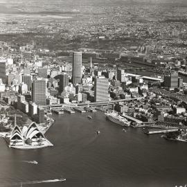Aerial view of Circular Quay and Sydney CBD, 1969