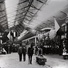 Interior of old Belmore Markets Haymarket, circa 1890s