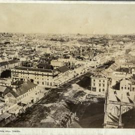Sydney panorama from Town Hall clock tower, George Street Sydney, 1873