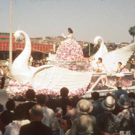 Woolworths float, Waratah Spring Festival parade, College Street Sydney, circa 1950s