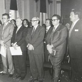 Gathering of aldermen, probably for swearing in.