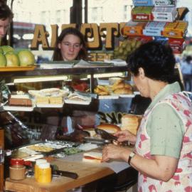 Food preparation at a City lunch bar