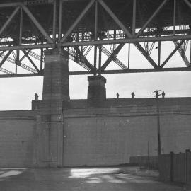 The girders of the Sydney Harbour Bridge, Bradfield Highway Dawes Point, 1932