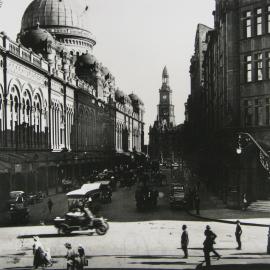 Streetscape with Queen Victoria Building, York Street Sydney, 1920