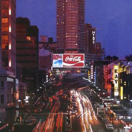 Looking east along William Street at night, 1978