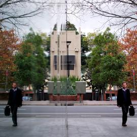 Reflections in a library window, Surry Hills, 2009