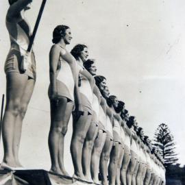 The Manly Team, female lifesavers, Manly Beach, 1938