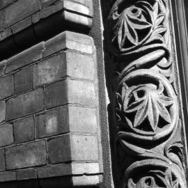 Acanthus leaf decoration on door to Bank of NSW.