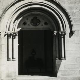 Doorway with round arch.