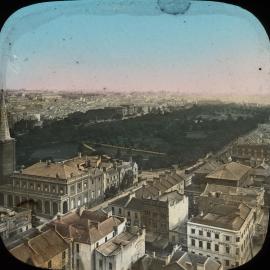 Hyde Park from Hotel Australia, Castlereagh Street Sydney, 1890s