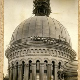 Construction of the Queen Victoria Building (QVB) dome, George Street Sydney, 1898