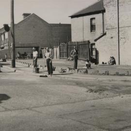 Mending the road in Newtown, 1949
