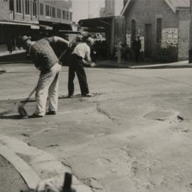 Mending the road in Newtown