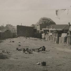 Ebon Street [no longer exists] off Union Street Erskineville, 1949