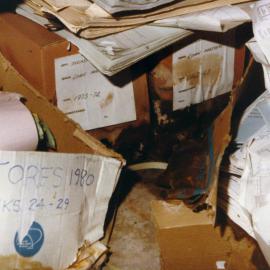 Records storage at Town Hall House, 1984