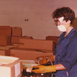 Spraying records to kill mould
