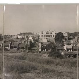 Panorama view of vacant land between Hereford Street and Wigram Lane Glebe, 1956