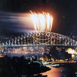 New Years Eve Millennium fireworks over Sydney Harbour Bridge, 2000