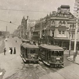 Trams on Elizabeth Street, circa 1911