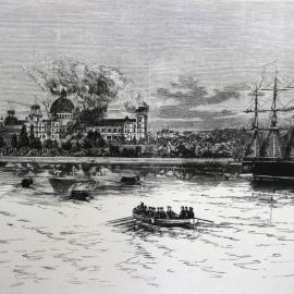 Garden Palace consumed by fire, Royal Botanic Gardens Sydney, 1882