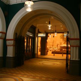Dust storm - Inside the Queen Victoria Building (QVB) looking out to Druitt Street, 2009