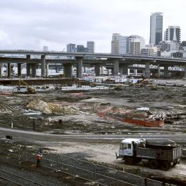 Construction site of Exhibition Centre, Darling Harbour, 1984
