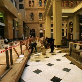 General Post Office (GPO) showing floor tilers, Martin Place Sydney, 1999