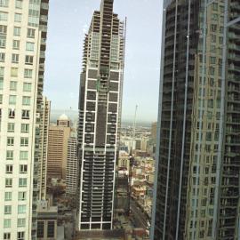 Lobana House (Rialto Apartments), Pitt Street Sydney showing crane on top of building, 2003