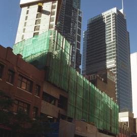 View of Meriton Tower under construction, The Village, George Street Sydney, 2005
